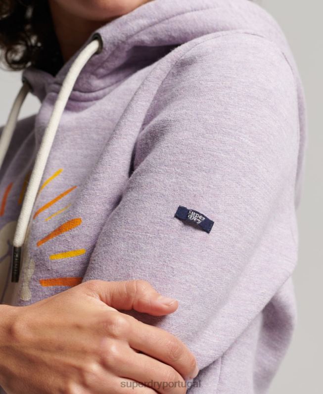 moletom nostalgia vintage mulheres roxo roupas Superdry 2208H2235