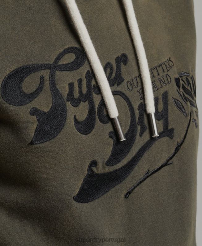 moletom orgulho e artesanato mulheres cinza escuro roupas Superdry 2208H5816