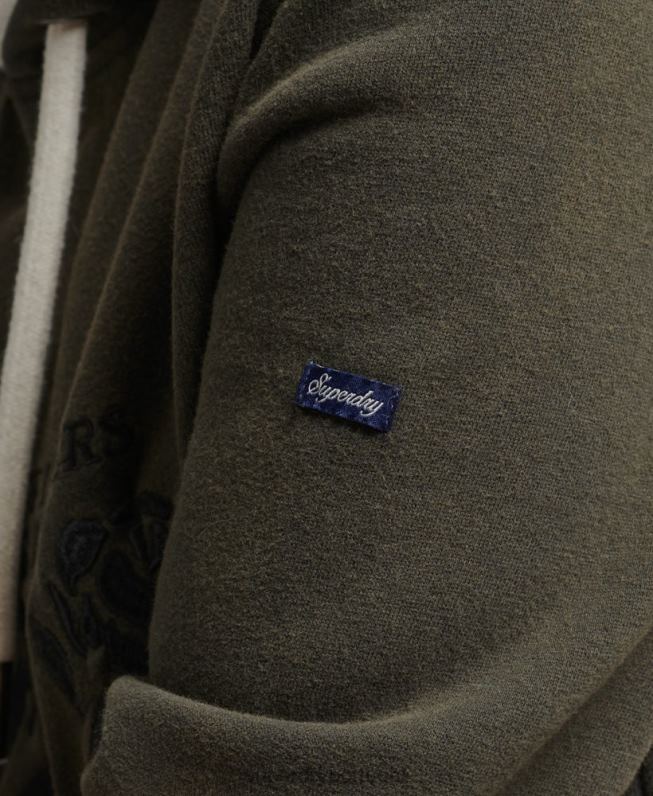 moletom orgulho e artesanato mulheres cinza escuro roupas Superdry 2208H5816