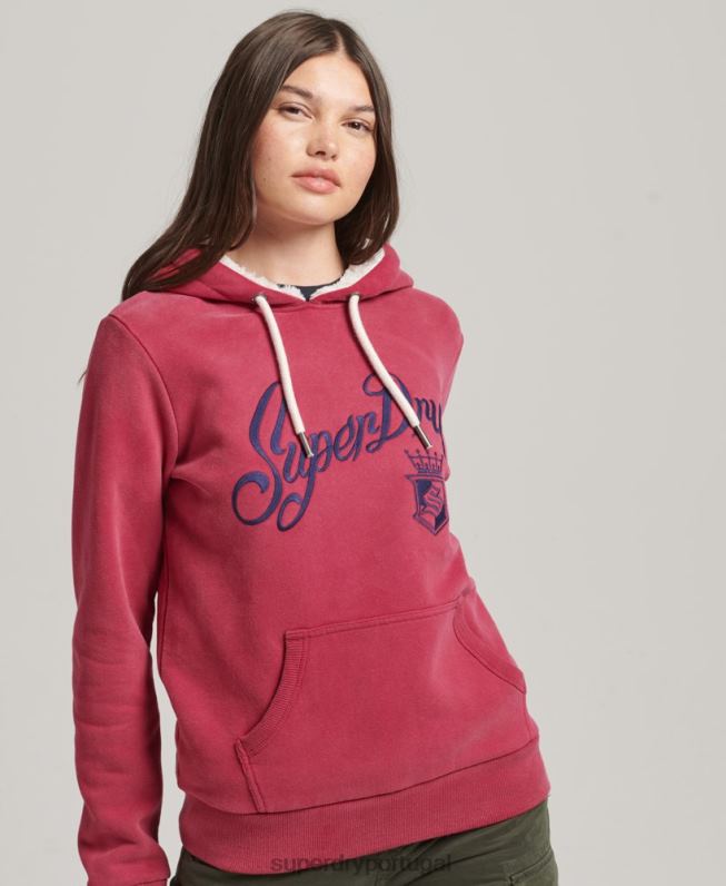 moletom orgulho e artesanato mulheres vermelho roupas Superdry 2208H3399