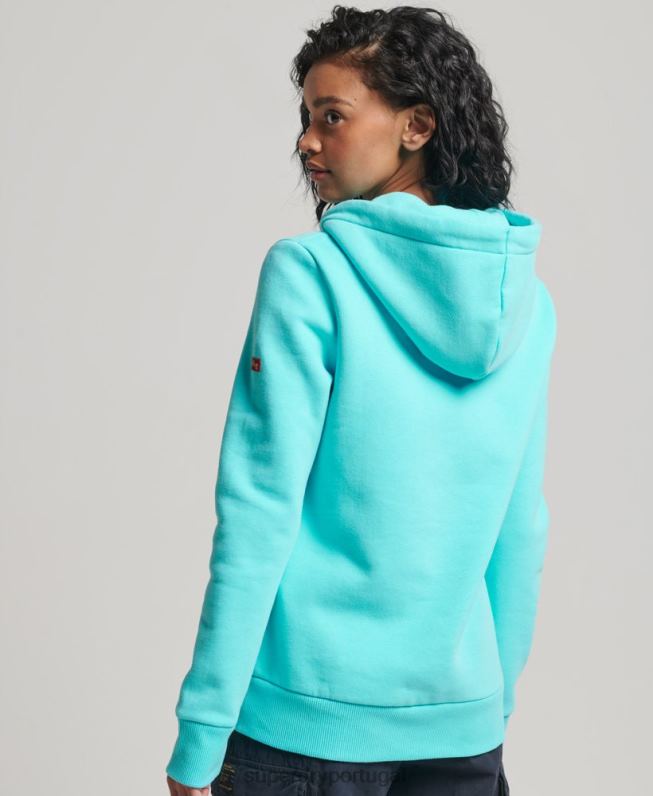moletom original com logo vintage mulheres turquesa roupas Superdry 2208H3423