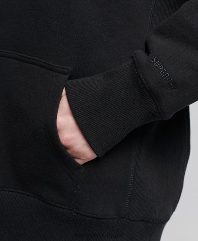 moletom oversized chenille code mulheres preto roupas Superdry 2208H5954