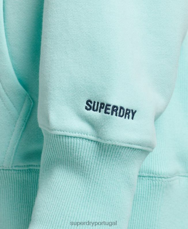 moletom oversized com aplique de logo mulheres azul roupas Superdry 2208H3434