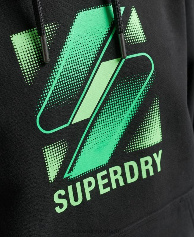 moletom oversized com logo code halftone mulheres preto roupas Superdry 2208H5791