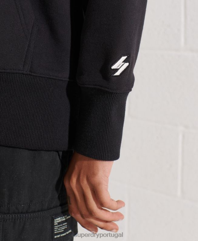 moletom oversized com micro logo mulheres preto roupas Superdry 2208H5843