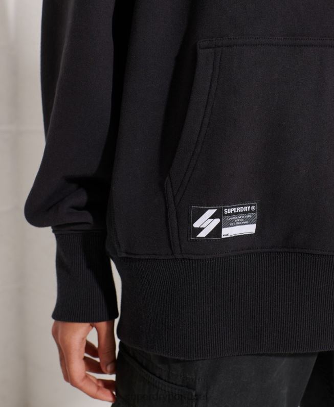 moletom oversized com micro logo mulheres preto roupas Superdry 2208H5843