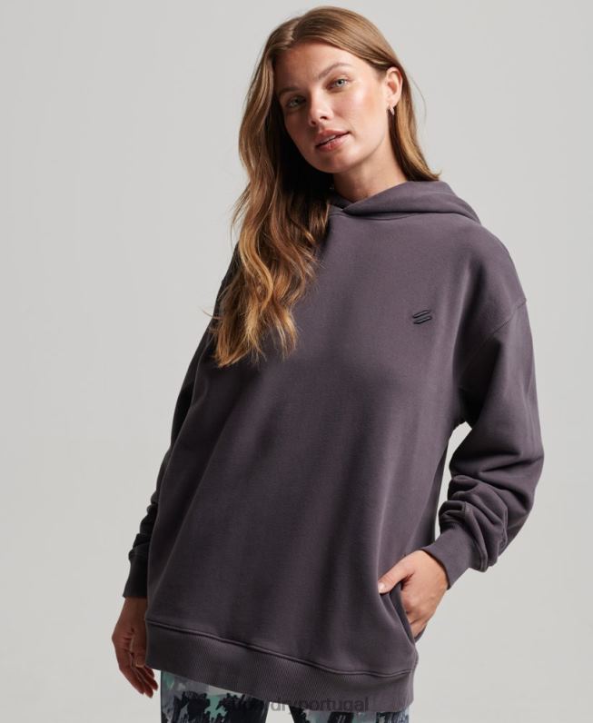 moletom oversized com núcleo de algodão orgânico mulheres roxo roupas Superdry 2208H6032
