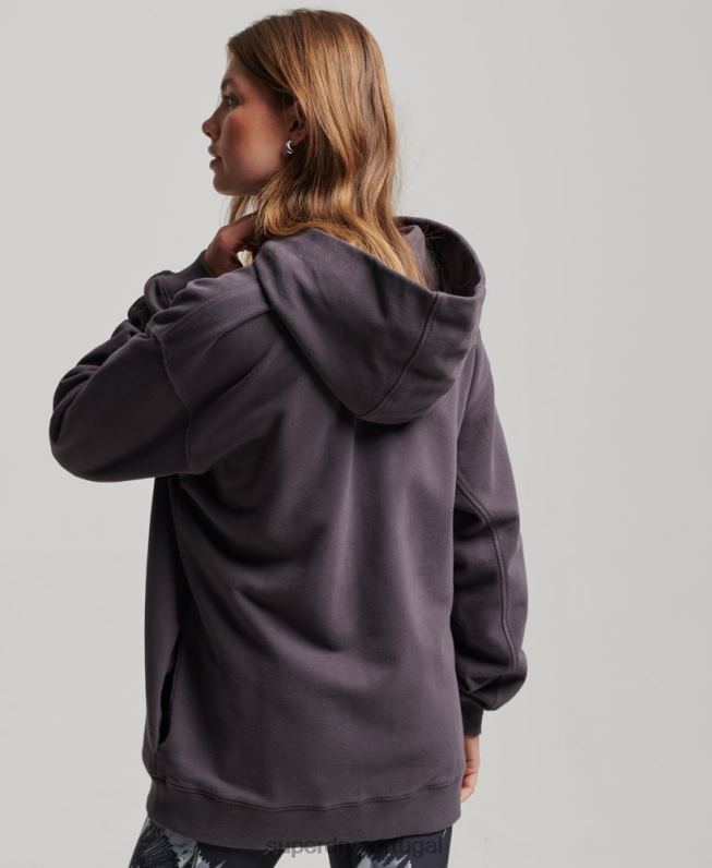 moletom oversized com núcleo de algodão orgânico mulheres roxo roupas Superdry 2208H6032