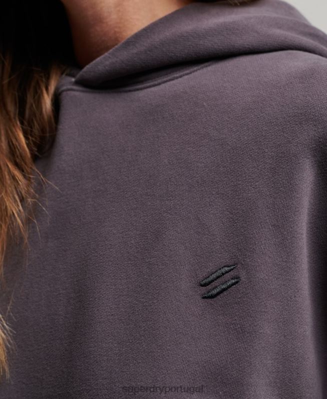 moletom oversized com núcleo de algodão orgânico mulheres roxo roupas Superdry 2208H6032