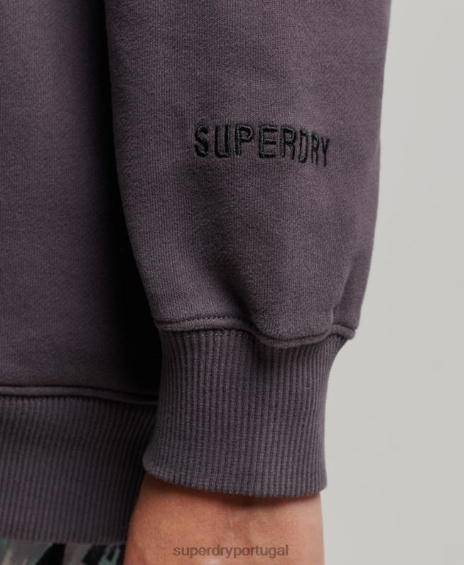 moletom oversized com núcleo de algodão orgânico mulheres roxo roupas Superdry 2208H6032