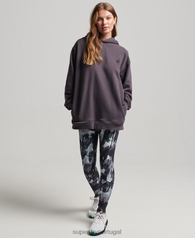 moletom oversized com núcleo de algodão orgânico mulheres roxo roupas Superdry 2208H6032