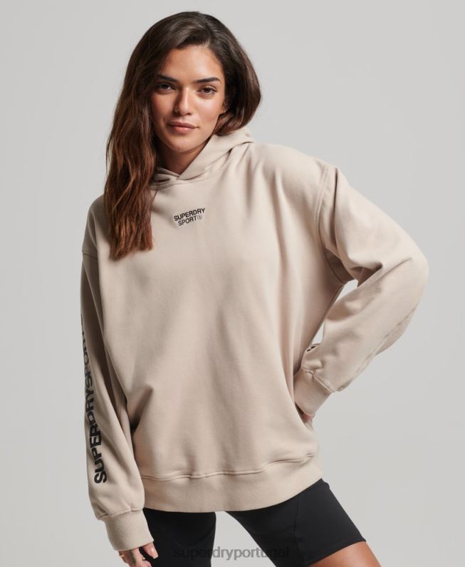 moletom oversized core mulheres bege roupas Superdry 2208H3381