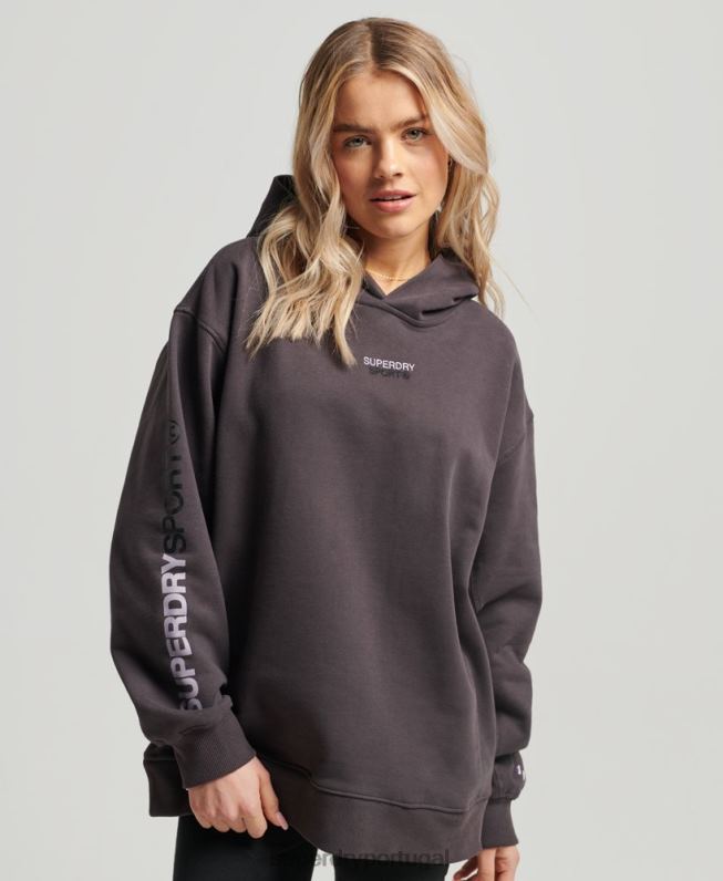 moletom oversized core mulheres cinza roupas Superdry 2208H3394