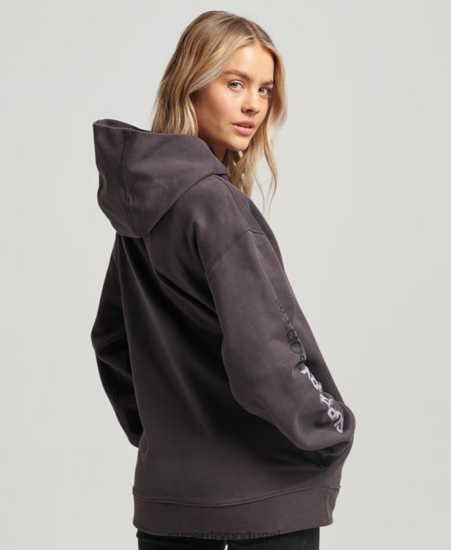moletom oversized core mulheres cinza roupas Superdry 2208H3394