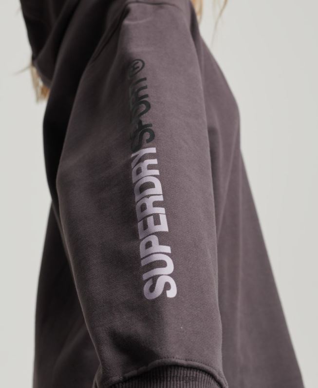 moletom oversized core mulheres cinza roupas Superdry 2208H3394