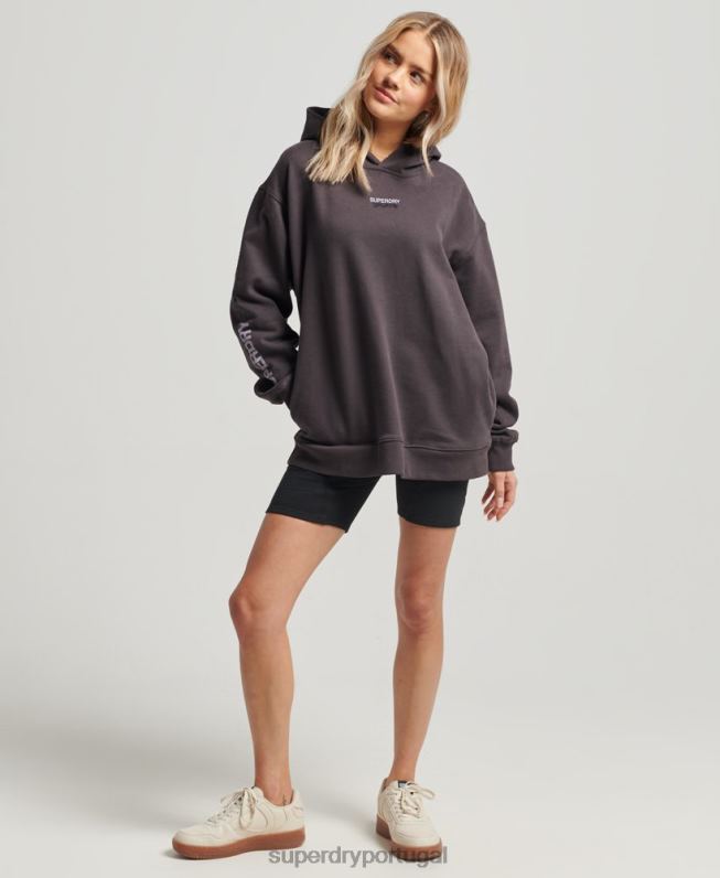 moletom oversized core mulheres cinza roupas Superdry 2208H3394