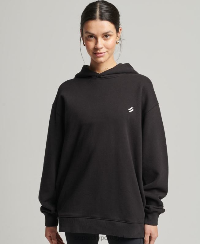 moletom oversized core mulheres preto roupas Superdry 2208H5988