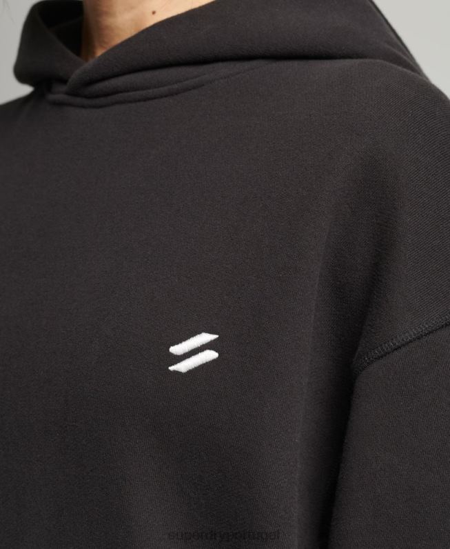 moletom oversized core mulheres preto roupas Superdry 2208H5988