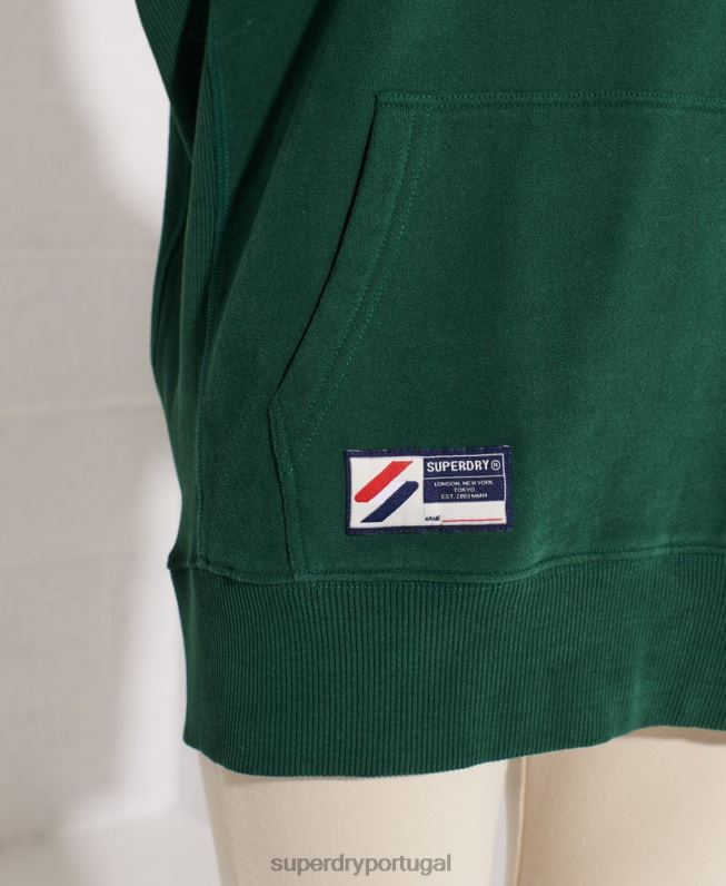 moletom oversized da faculdade da cidade mulheres verde roupas Superdry 2208H5993