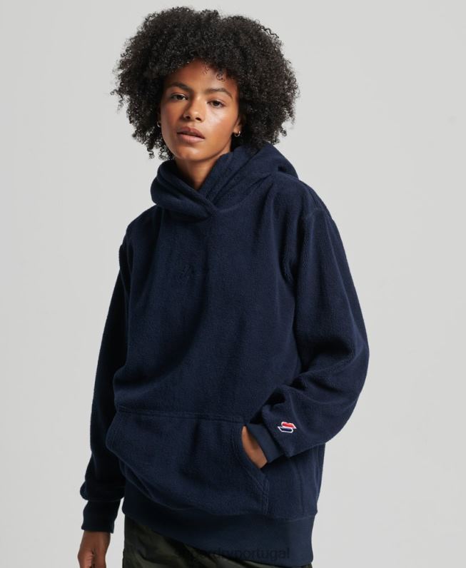 moletom oversized de lã gráfica mulheres marinha roupas Superdry 2208H5920