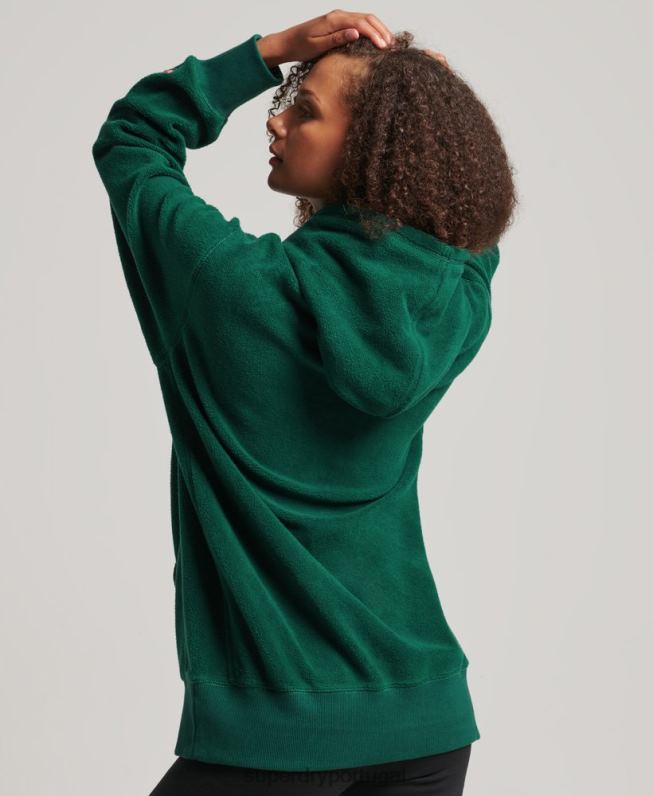 moletom oversized de lã gráfica mulheres verde roupas Superdry 2208H5919