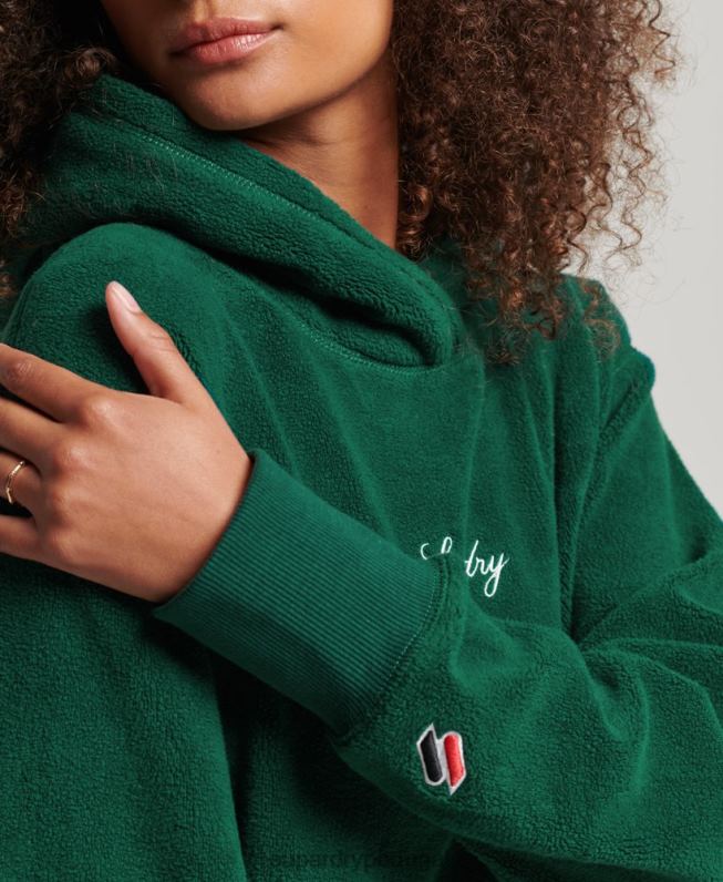 moletom oversized de lã gráfica mulheres verde roupas Superdry 2208H5919