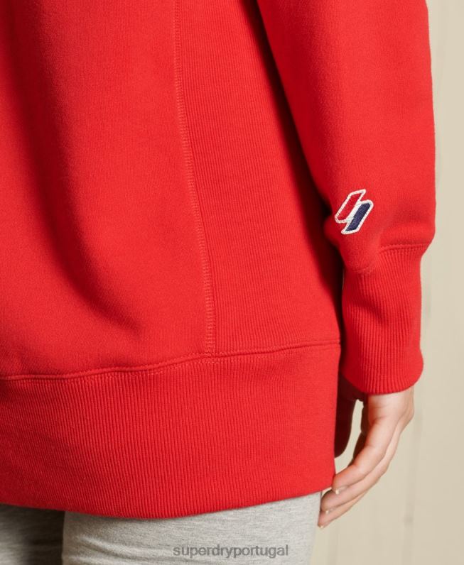 moletom oversized essencial mulheres vermelho roupas Superdry 2208H5961