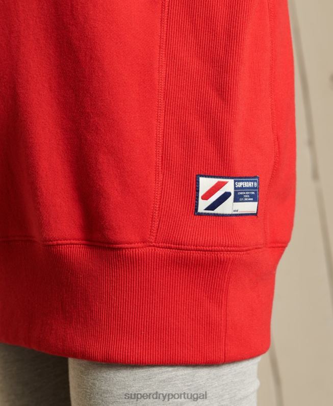moletom oversized essencial mulheres vermelho roupas Superdry 2208H5961