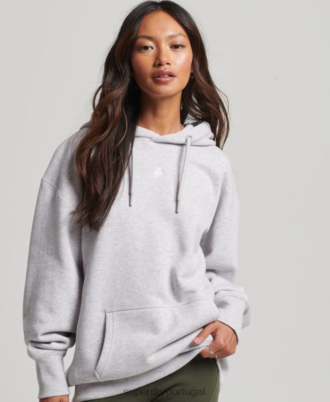 moletom oversized gráfico de script mulheres cinza roupas Superdry 2208H5801