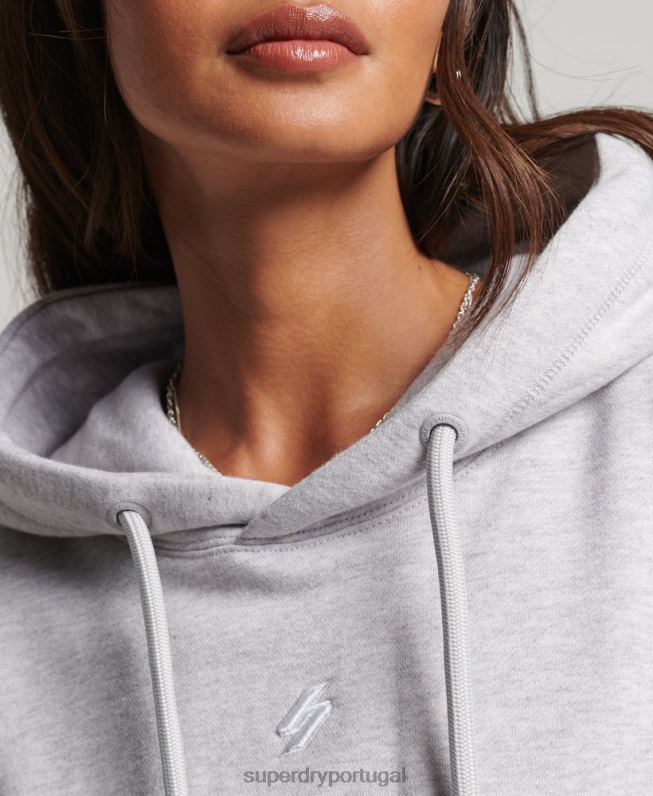 moletom oversized gráfico de script mulheres cinza roupas Superdry 2208H5801