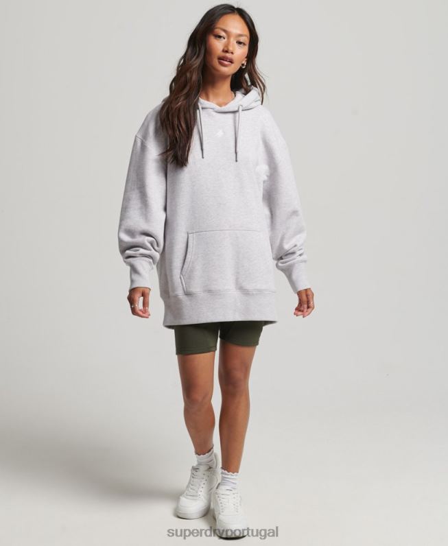 moletom oversized gráfico de script mulheres cinza roupas Superdry 2208H5801