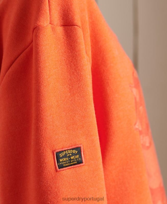 moletom oversized workwear crew mulheres laranja roupas Superdry 2208H6171