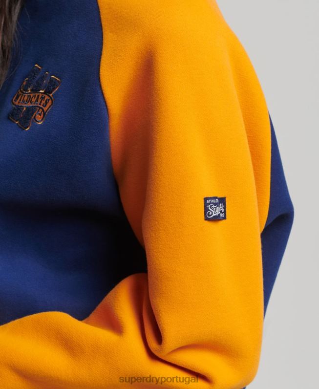 moletom raglan colegial vintage mulheres marinha roupas Superdry 2208H5760