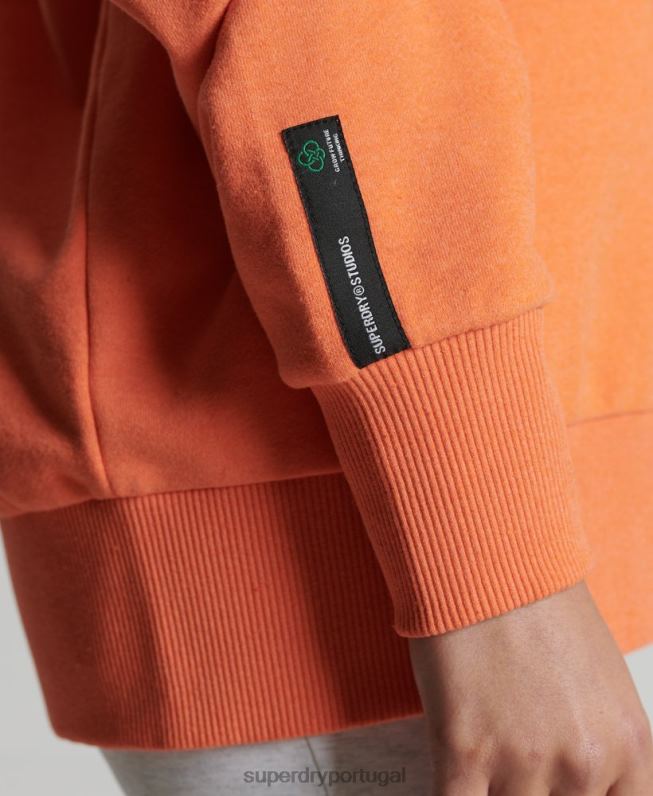 moletom reciclado da equipe da cidade mulheres laranja roupas Superdry 2208H5971