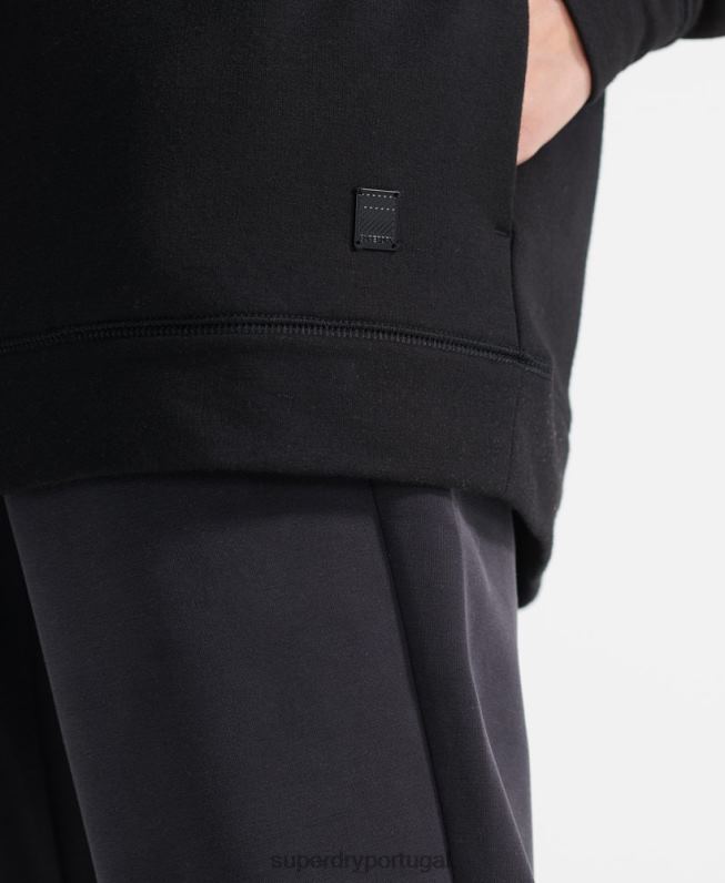 moletom relaxado flexível mulheres preto roupas Superdry 2208H6080