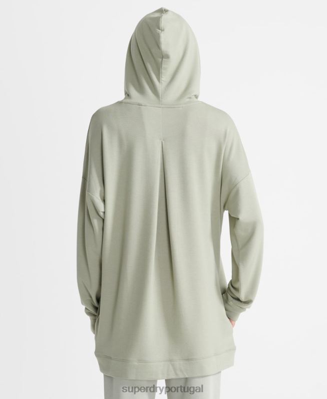 moletom relaxado flexível mulheres verde roupas Superdry 2208H6004