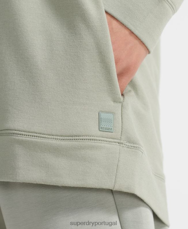 moletom relaxado flexível mulheres verde roupas Superdry 2208H6004