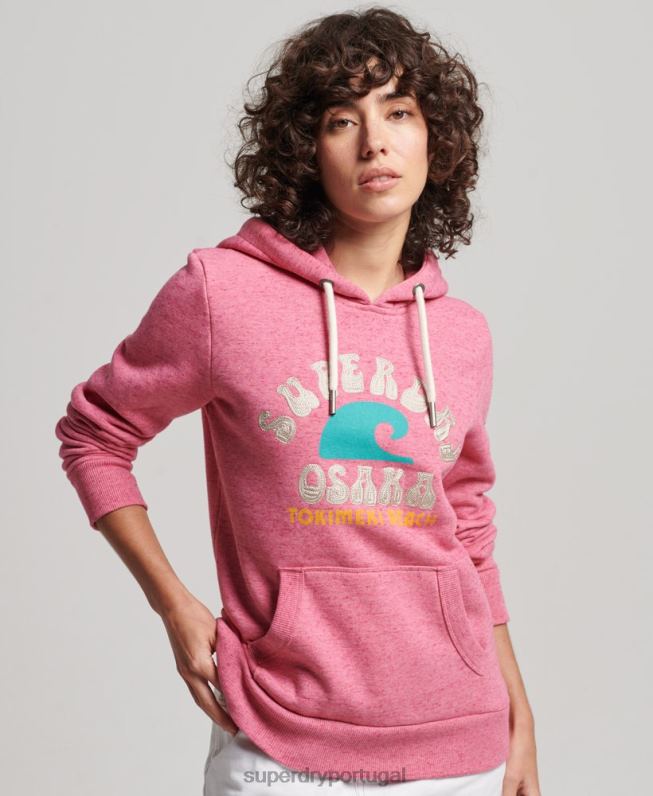 moletom vintage ao ar livre mulheres rosa roupas Superdry 2208H2257