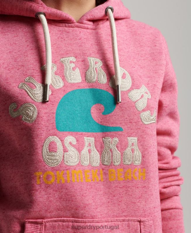 moletom vintage ao ar livre mulheres rosa roupas Superdry 2208H2257
