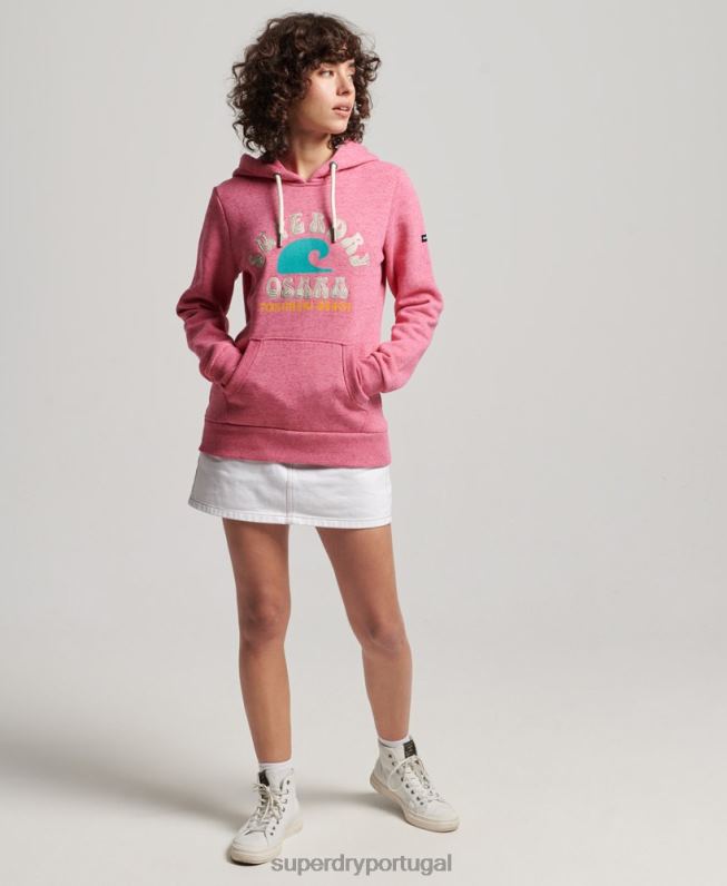 moletom vintage ao ar livre mulheres rosa roupas Superdry 2208H2257