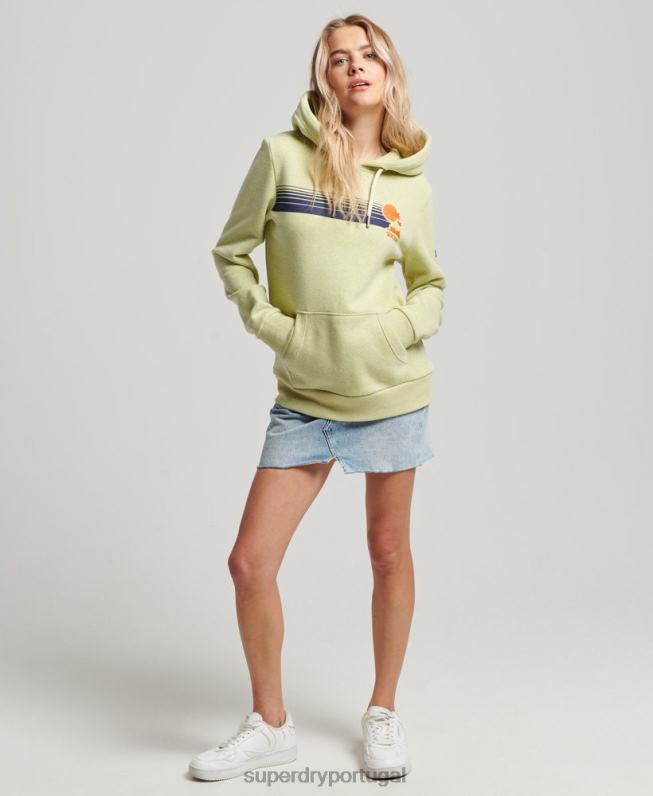 moletom vintage ao ar livre mulheres verde roupas Superdry 2208H2168