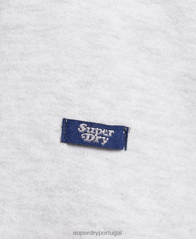 moletom vintage com enchimento de script mulheres cinza claro roupas Superdry 2208H2223