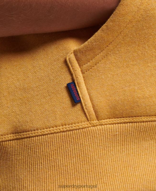 moletom vintage com logo bordado mulheres amarelo roupas Superdry 2208H3344