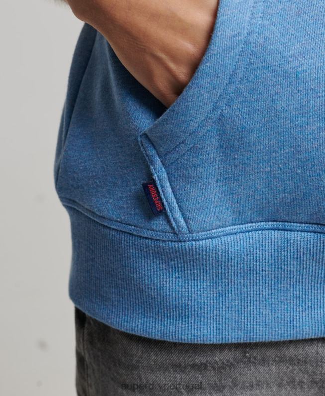 moletom vintage com logo bordado mulheres azul roupas Superdry 2208H2194