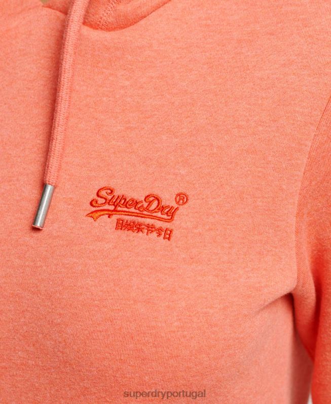 moletom vintage com logo bordado mulheres coral roupas Superdry 2208H3358