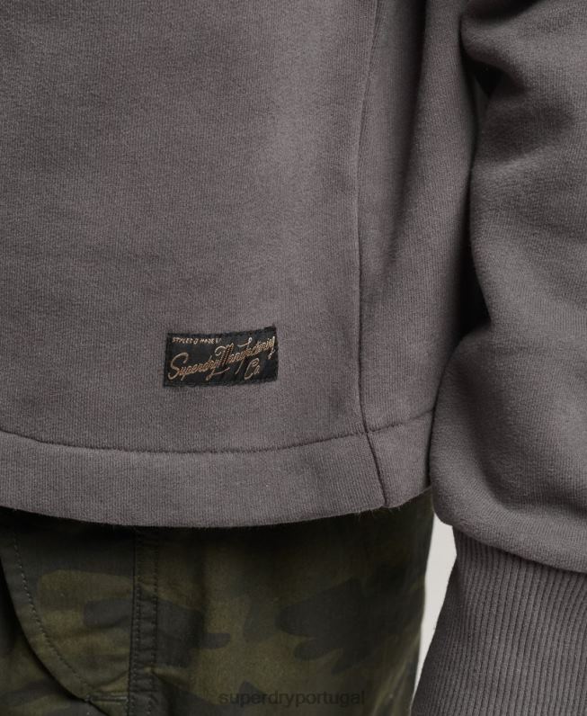 moletom vintage com logo box fit mulheres cinza escuro roupas Superdry 2208H5764