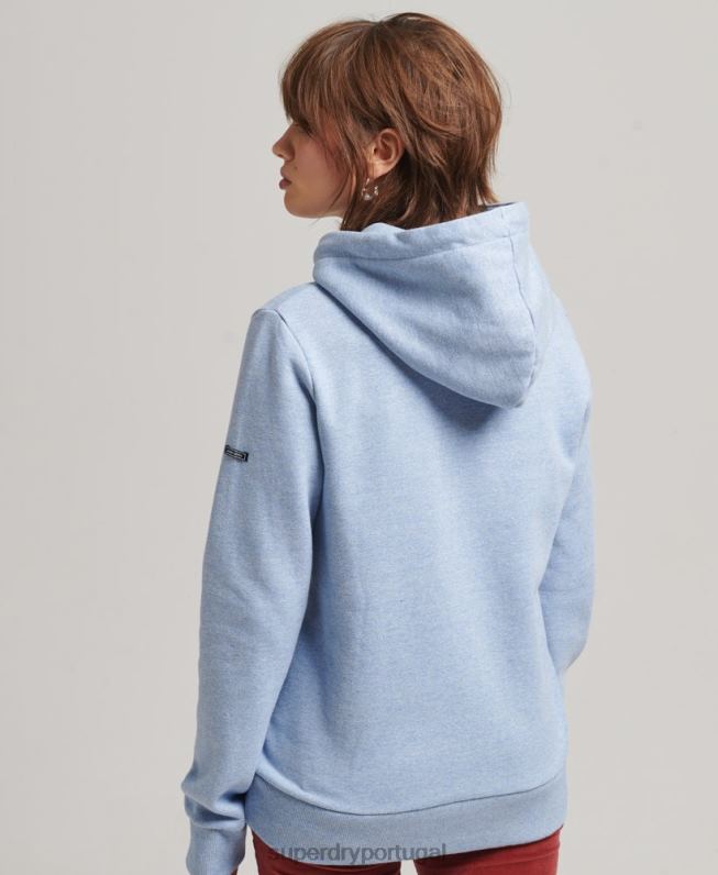 moletom vintage com logo vintage mulheres azul claro roupas Superdry 2208H3397