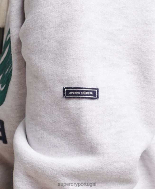 moletom vintage com logo vintage mulheres cinza claro roupas Superdry 2208H6152