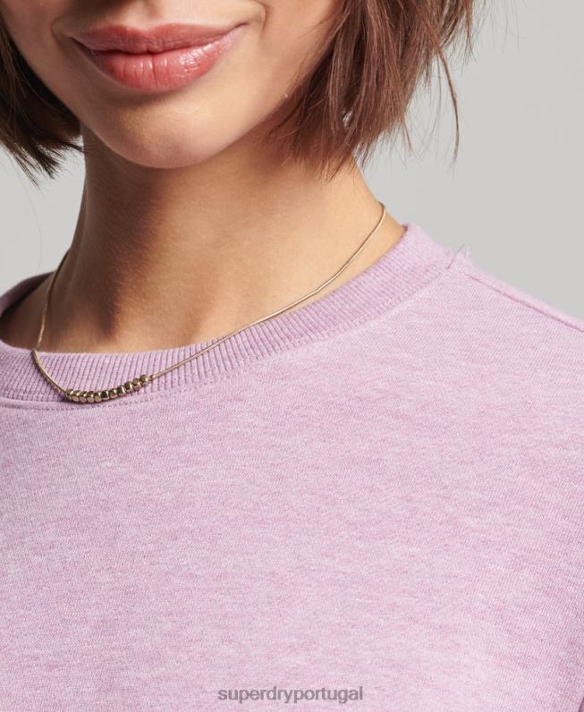 moletom vintage de algodão orgânico mulheres roxo roupas Superdry 2208H5912