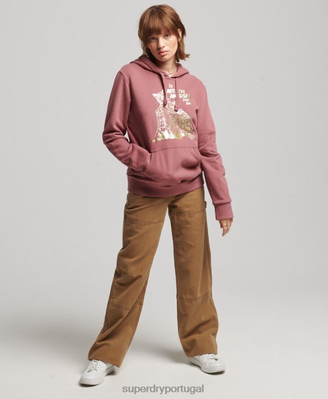 moletom vintage do filme b mulheres rosa roupas Superdry 2208H5774
